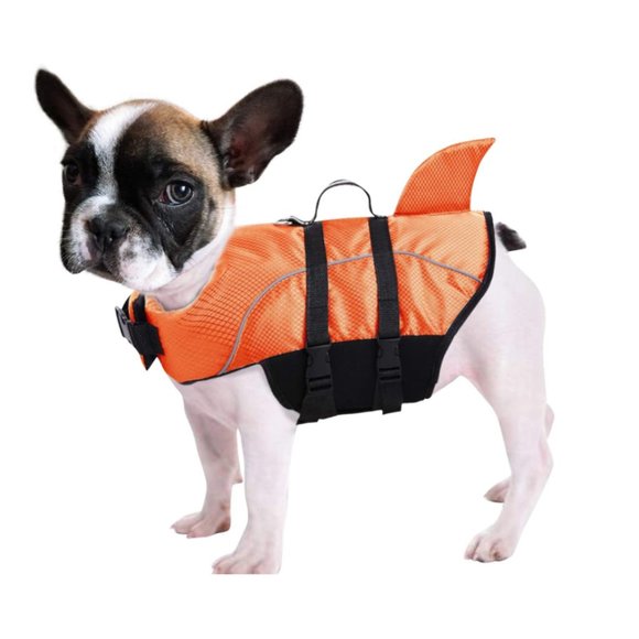 Other - Brand New! Dog Life Jacket Shark Life Vest Orange Lifesaver Small
